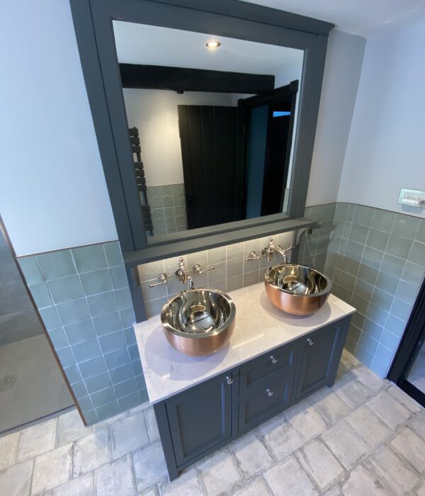 Bathroom 2 renovation close up of mirror and sink area